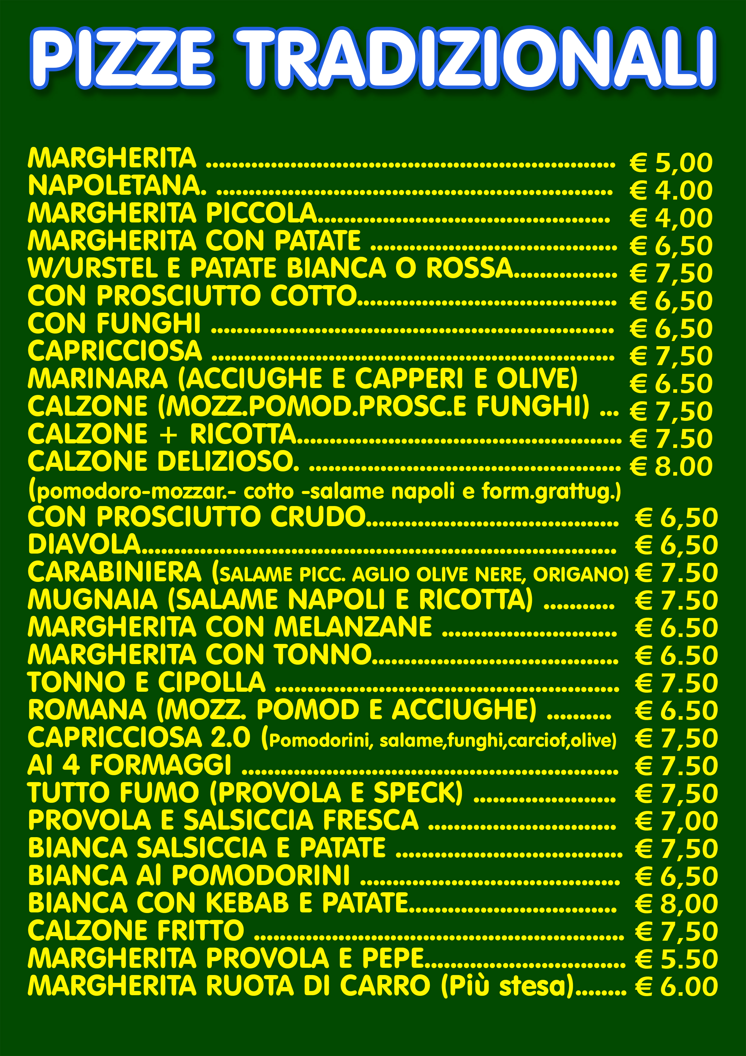 Pizze tradizionali